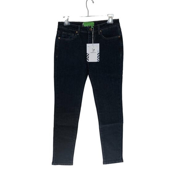 Sandrine Rose x Free People Dark Wash Mid Rise Indigo Ankle Jeans -27 - Picture 1 of 8